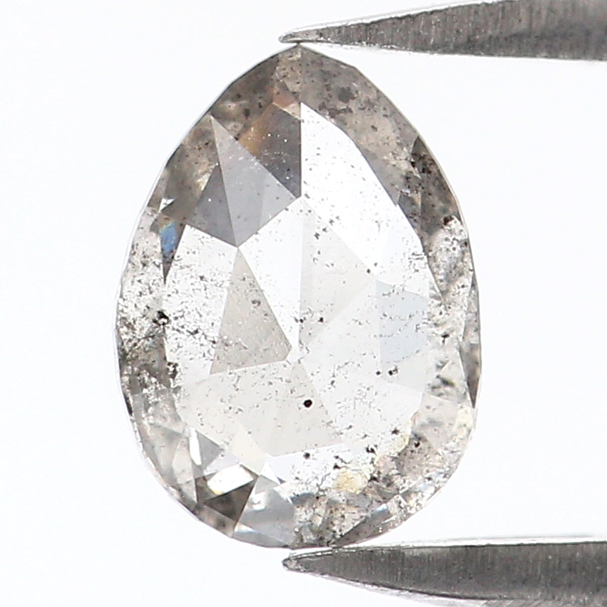 0.43 CT Natural Loose Pear Shape Diamond Salt And Pepper Pear Cut Diamond 6.50 MM Natural Black Grey Color Pear Rose Cut Diamond KQ1846