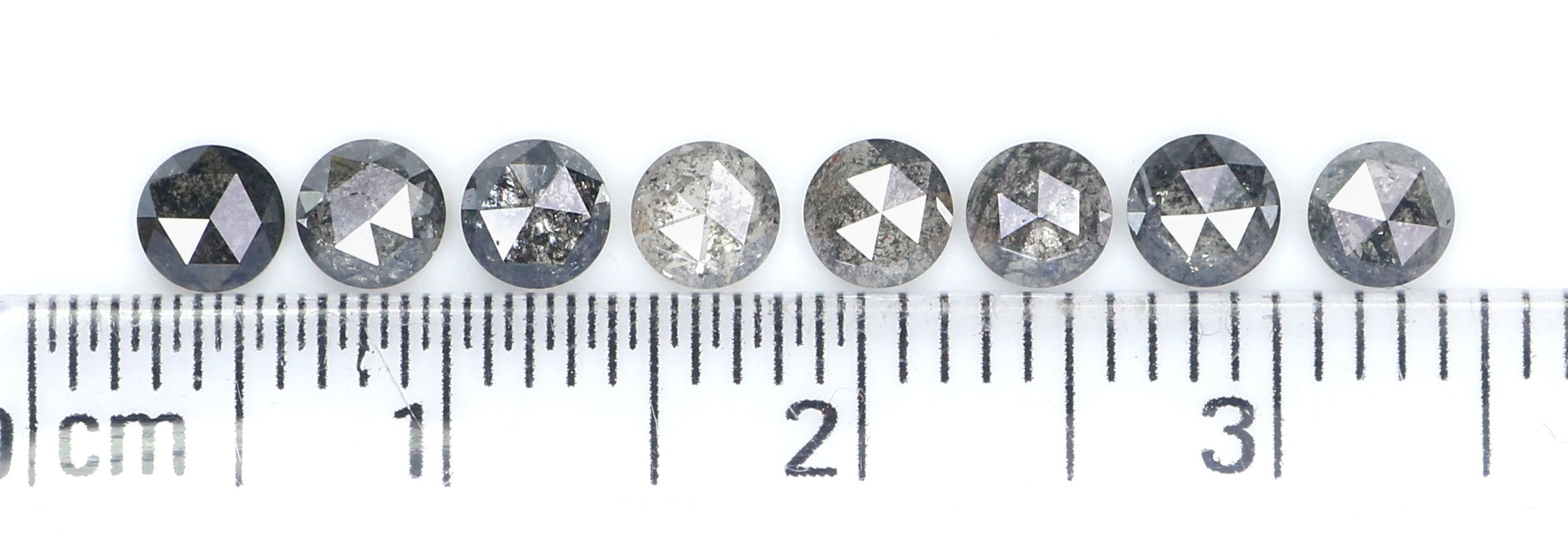 Natural Loose Rose Cut Salt And Pepper Diamond Black Grey Color 1.40 CT 3.53 MM Rose Cut Shape Diamond KDL2391