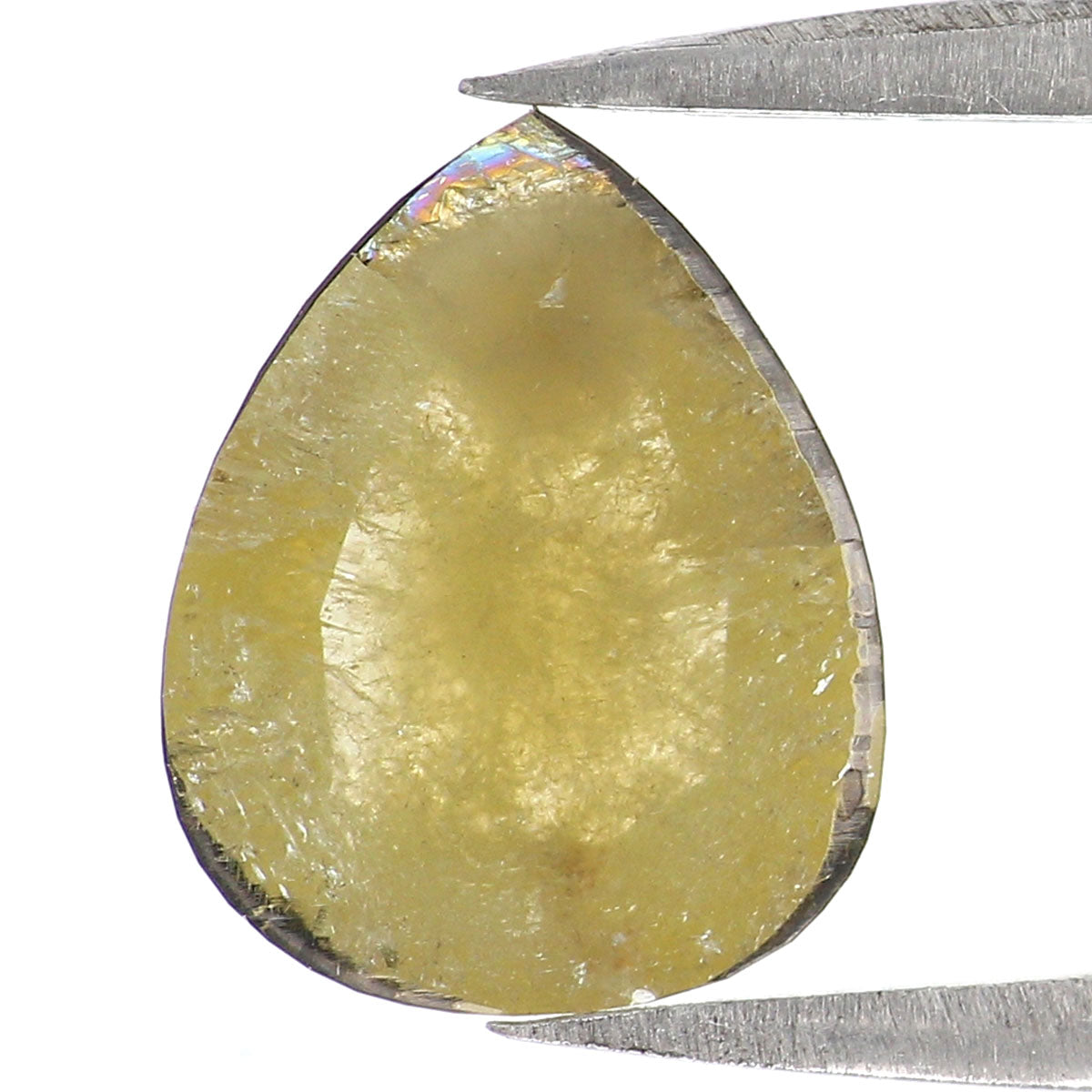 1.84 CT Natural Loose Pear Shape Diamond Yellow Color Pear Cut Diamond 10.00 MM Natural Yellow Color Diamond Pear Rose Cut Diamond KQ1024