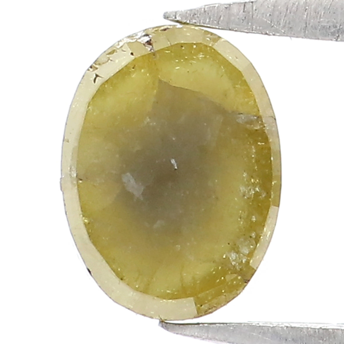 0.57 CT Natural Loose Oval Shape Diamond Yellow Color Oval Cut Diamond 5.70 MM Natural Loose Green Color Oval Shape Rose Cut Diamond KQ2475