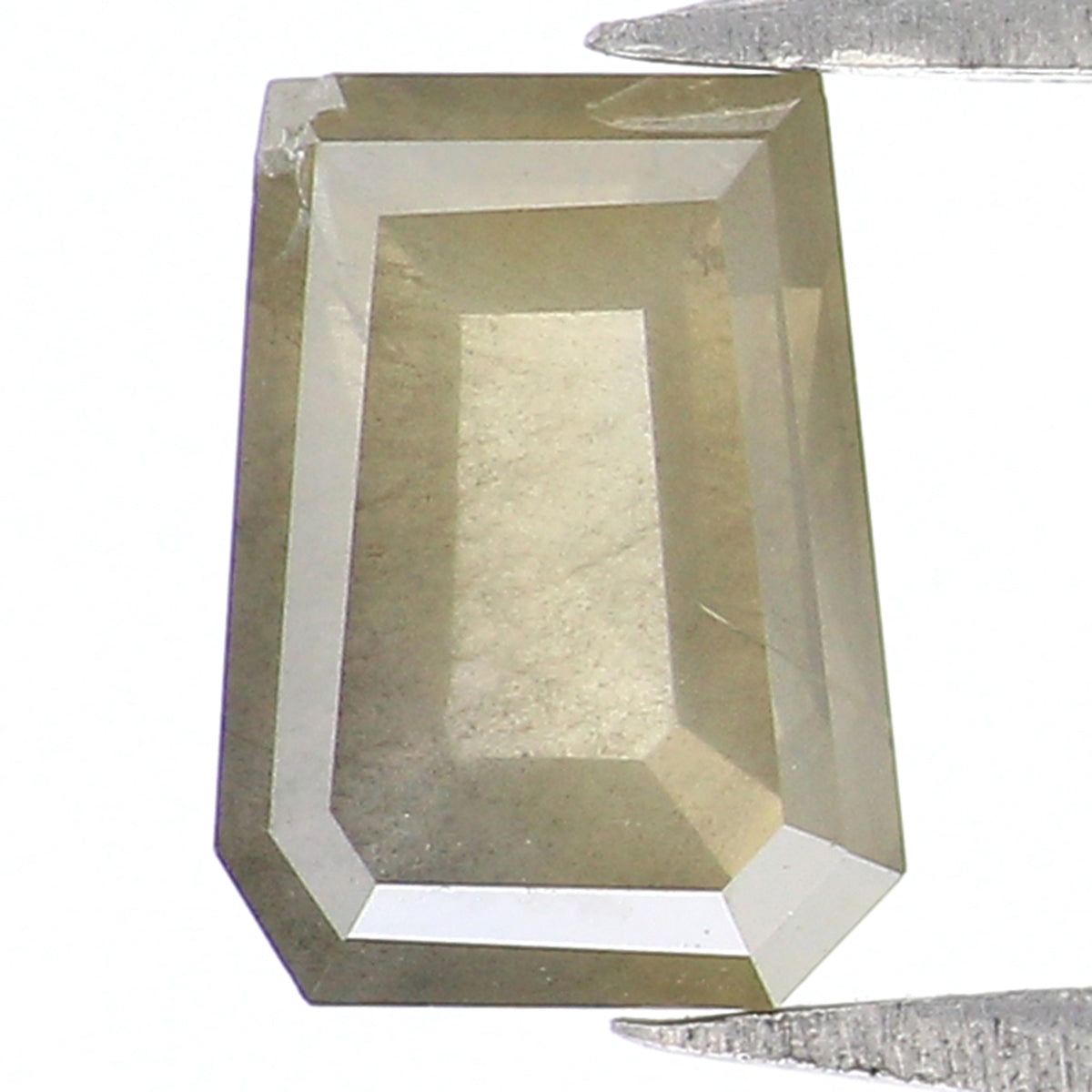 0.77 CT Natural Loose Coffin Shape Diamond Coffin Shape Diamond 6.00 MM Natural Green Grey Color Diamond Coffin Rose Cut Diamond QL5850