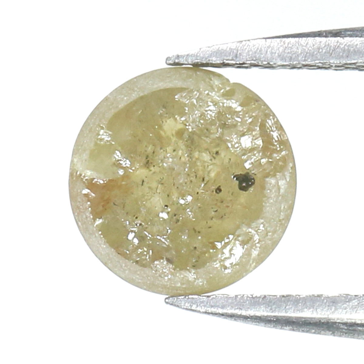 1.49 CT Natural Loose Round Rose Cut Diamond Light Yellow Color Round Shape Diamond 6.75 MM Natural Loose Green Color Round Diamond LQ5803