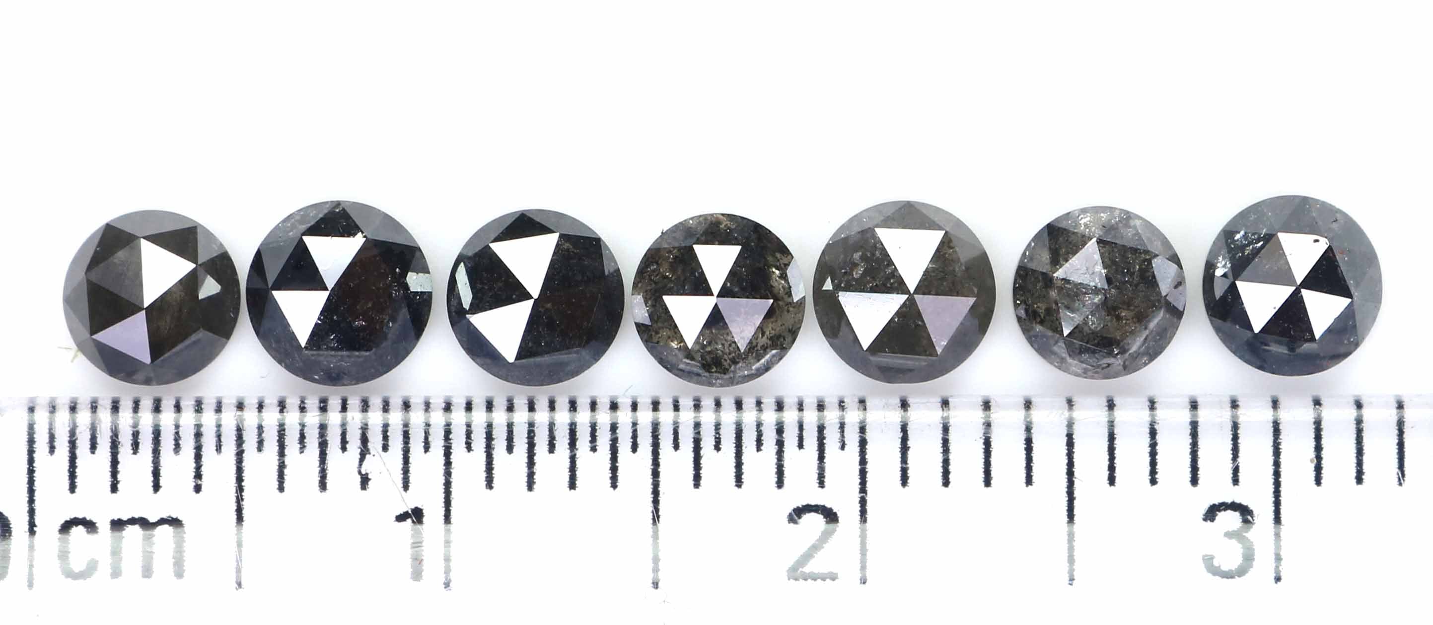 2.52 Ct Natural Loose Round Rose Cut Diamond Salt And Pepper Round Shape Diamond 4.20 MM Natural Black Grey Round Rose Cut Diamond LQ2377