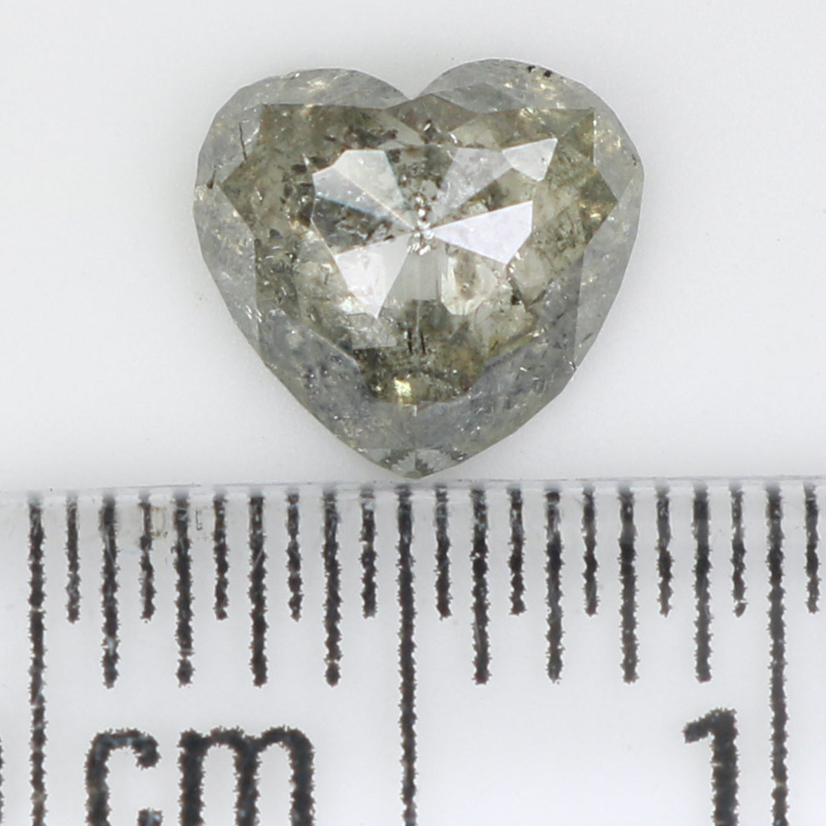 0.69 Ct Natural Loose Heart Shape Diamond Salt And Pepper Diamond 5.60 MM Natural Diamond Black Grey Color Heart Rose Cut Diamond QL1624