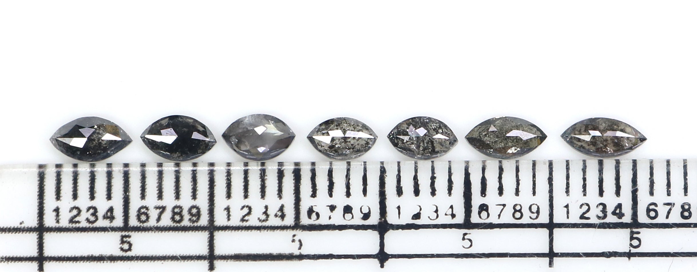 Natural Loose Marquise Salt And Pepper Diamond Black Grey Color 0.94 CT 4.42 MM Marquise Shape Rose Cut Diamond KDL2669