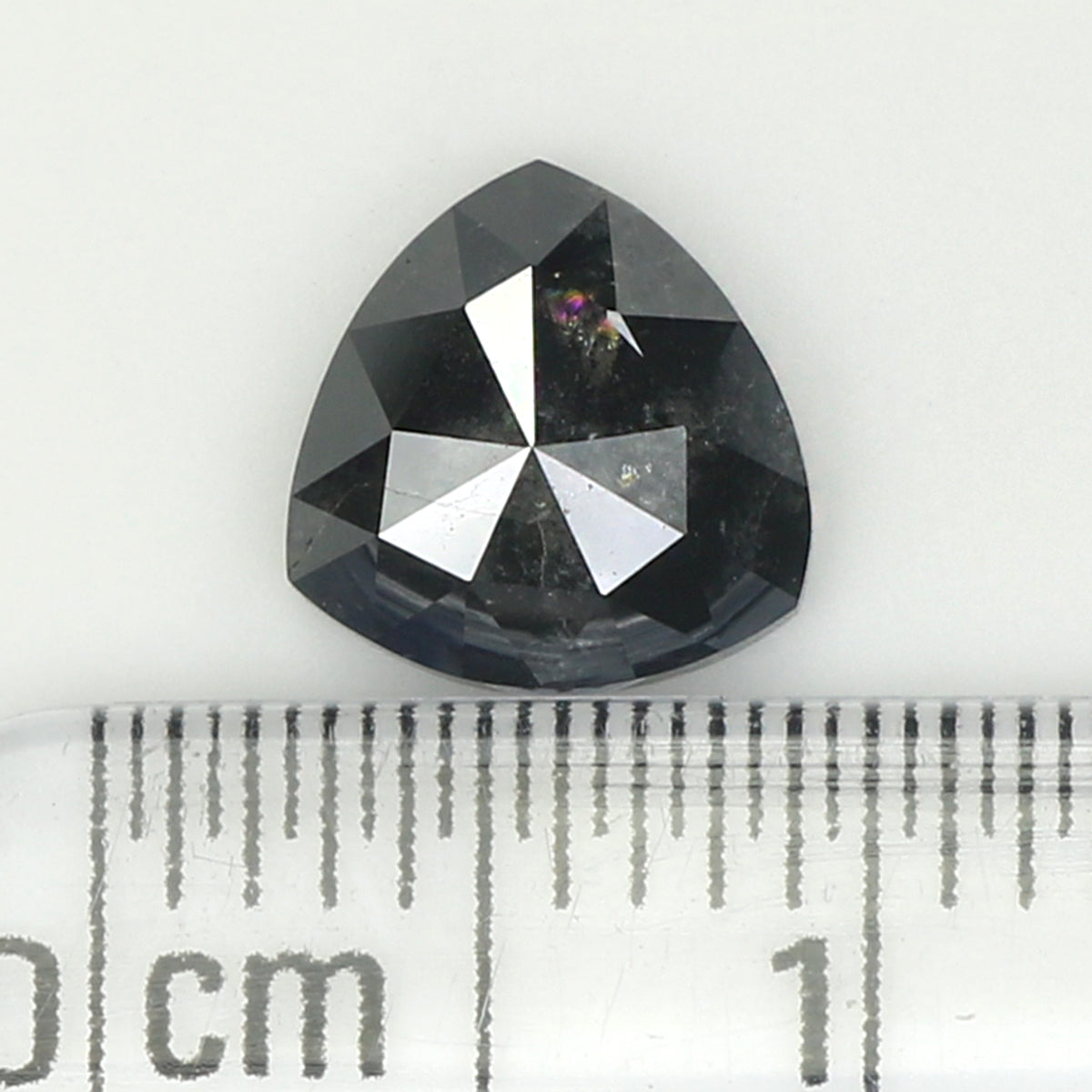 1.25 CT Natural Loose Triangle Shape Diamond Salt And Pepper Triangle Diamond 6.95 MM Black Grey Color Triangle Cut Rose Cut Diamond LQ1382