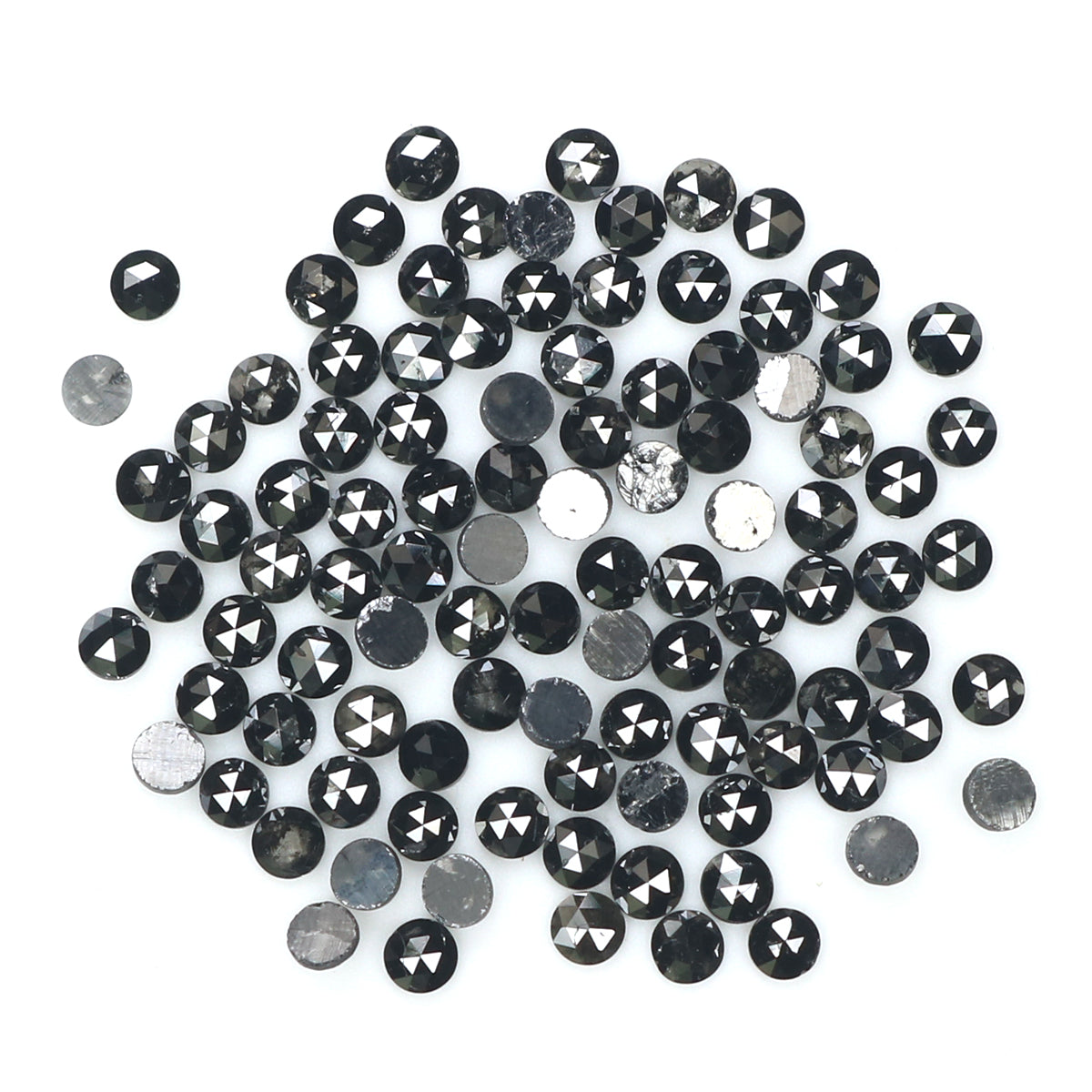 2.55 CT Natural Loose Round Rose Cut Diamond Black Color Round Shape Diamond 1.80 MM Natural Loose Black Color Round Rose Cut Diamond LQ1877