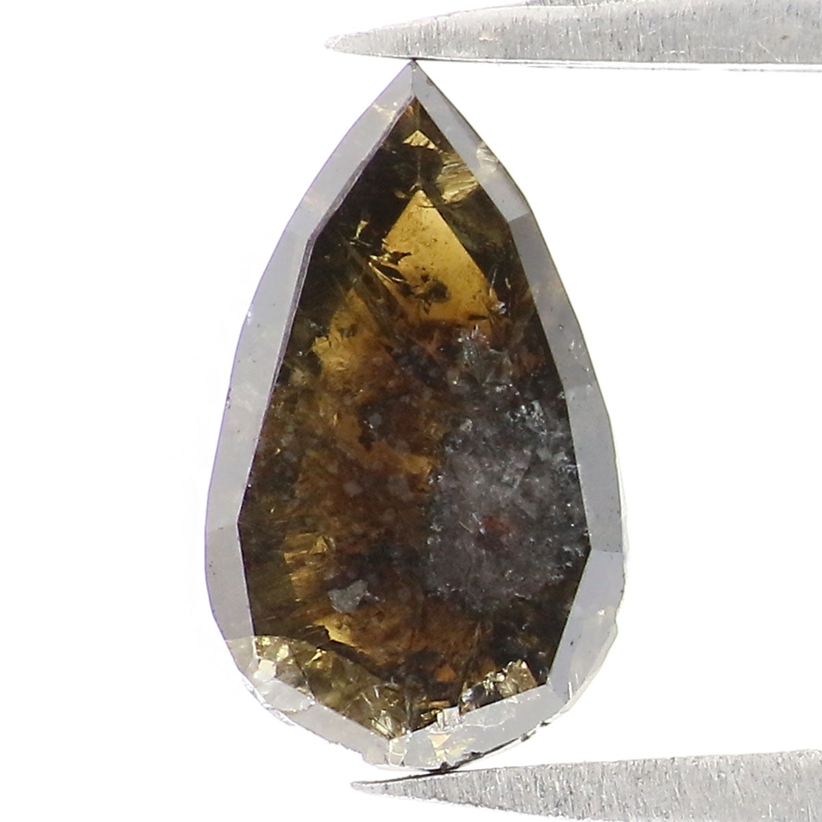 1.57 CT Natural Loose Pear Shape Diamond Deep Brown Color Pear Cut Diamond 9.30 MM Natural Loose Brown Color Pear Rose Cut Diamond LQ7147