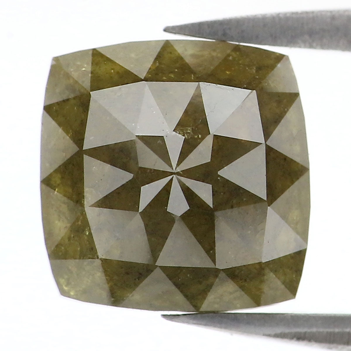 2.60 CT Natural Loose Square Shape Diamond Green Square Cut Diamond 8.05 MM Natural Loose Green Color Diamond Square Rose Cut Diamond QL2464