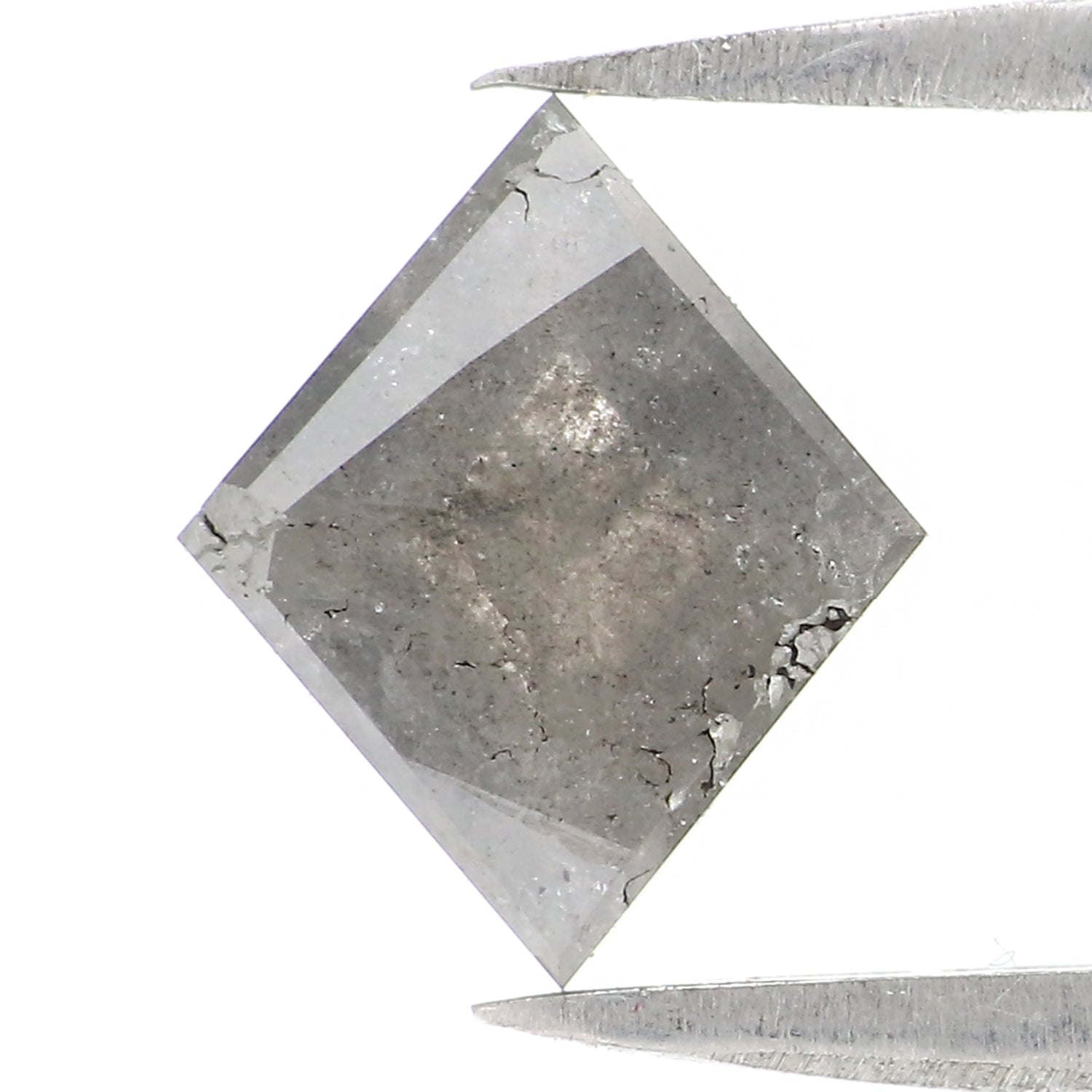 1.50 CT Natural Loose Kite Shape Diamond Salt And Pepper Kite Shape Diamond 9.60 MM Natural Black Grey Color Kite Rose Cut Diamond QK2049