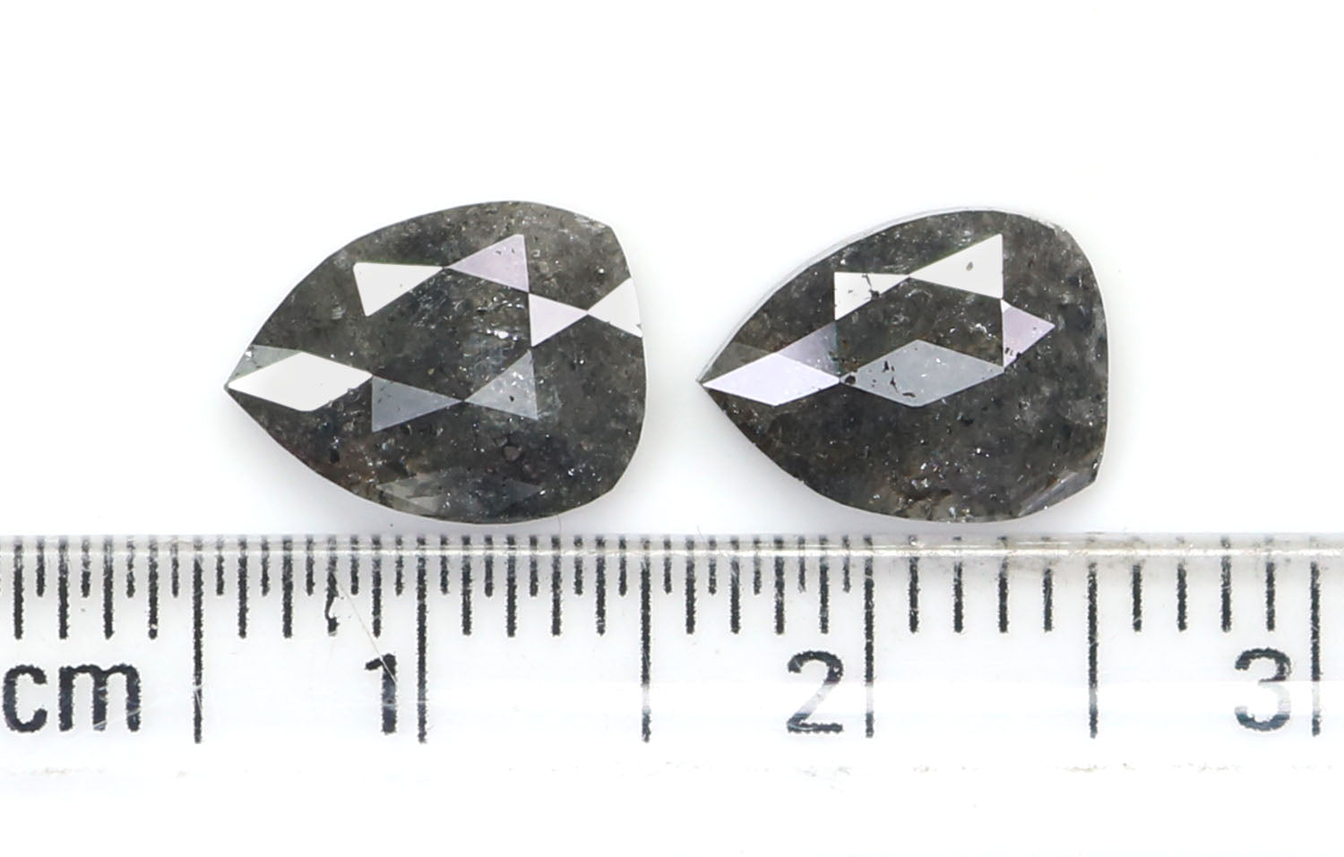 3.11 CT Natural Loose Pear Pair Diamond Grey Color Pear Cut Diamond 9.20 MM Natural Loose Pear Rose Cut Diamond Pear Cut Pair Diamond LQ6894