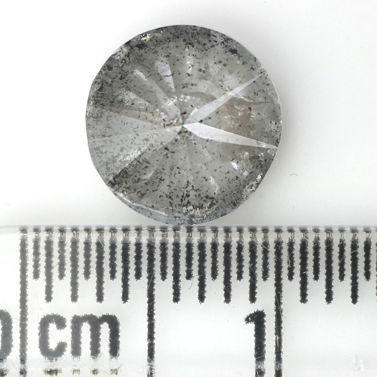 1.96 CT Natural Loose Round Shape Diamond Black Grey Color Round Cut Diamond 7.90 MM Salt And Pepper Round Brilliant Cut Diamond QL891