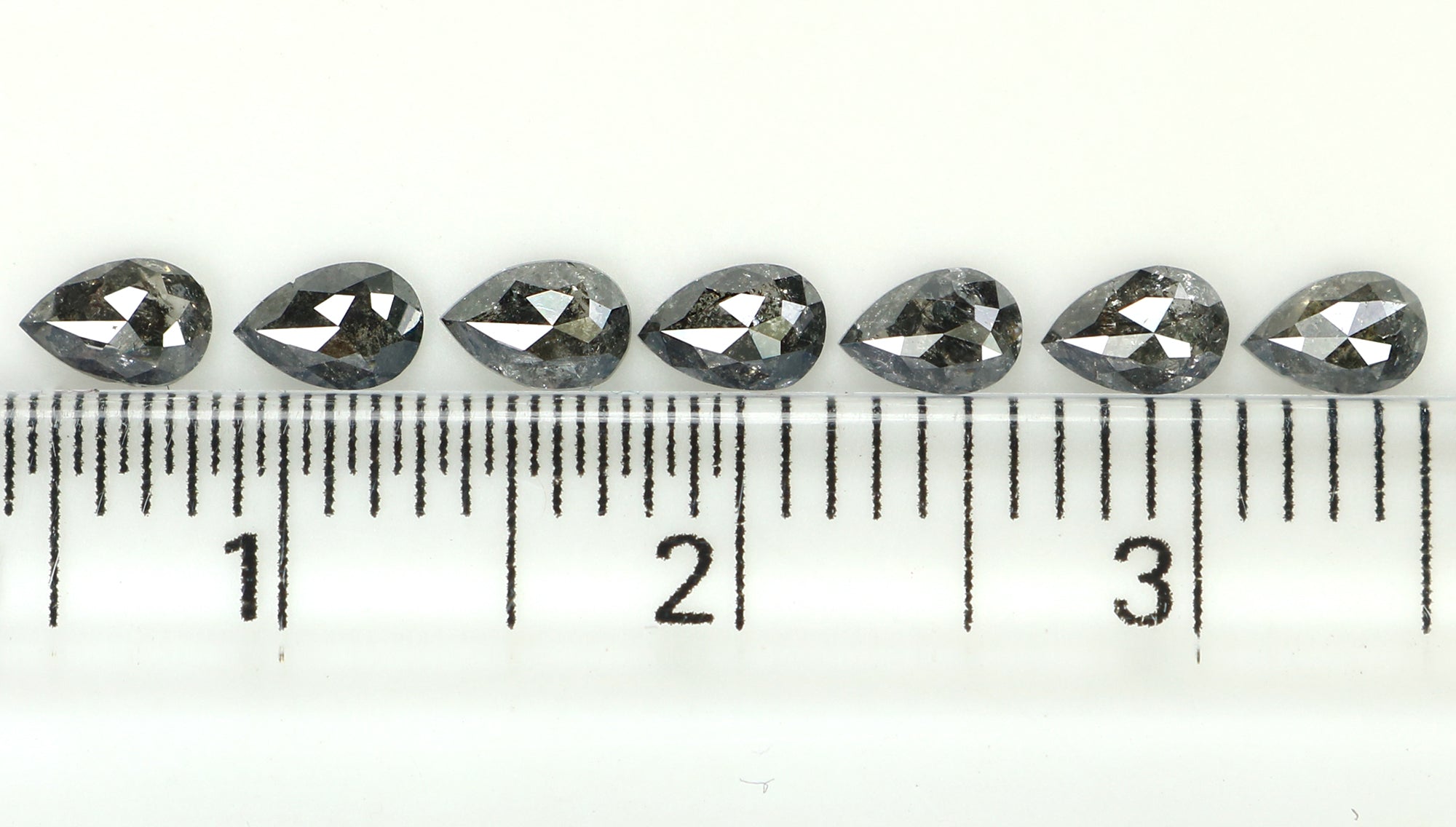 1.05 CT Natural Loose Pear Shape Diamond Salt And Pepper Pear Rose Cut Diamond 3.15 MM Black Grey Color Pear Shape Rose Cut Diamond QL1278