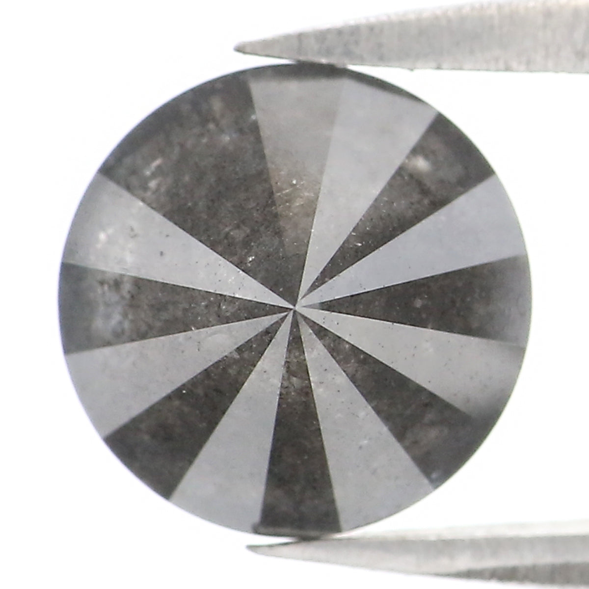 2.24 CT Natural Loose Round Shape Diamond Black Grey Color Round Shape Diamond 7.70 MM Salt And Pepper Round Brilliant Cut Diamond LQ2352