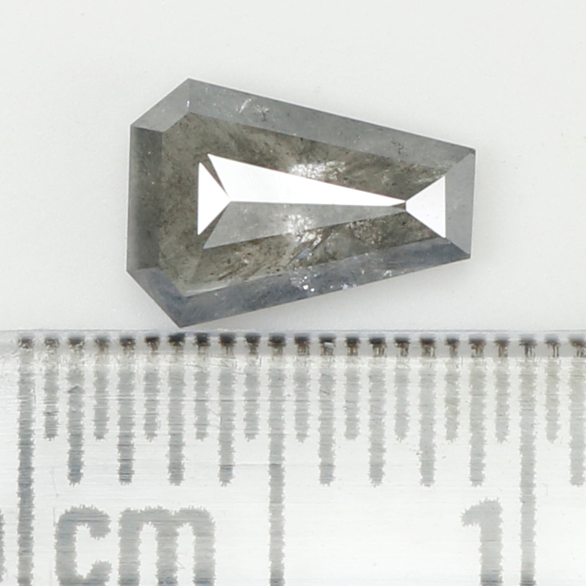 0.69 CT Natural Loose Coffin Shape Diamond Salt And Pepper Coffin Cut Diamond 6.90 MM Natural Black Grey Color Coffin Rose Cut Diamond QL506