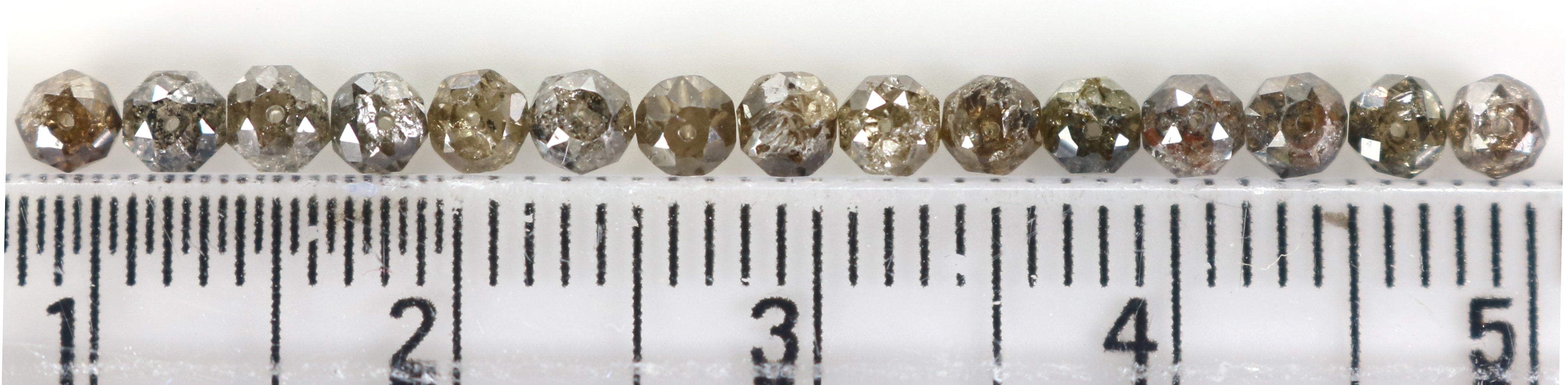 Natural Loose Bead Brown Color Diamond 2.29 CT 2.50 MM Bead Shape Rose Cut Diamond L1735