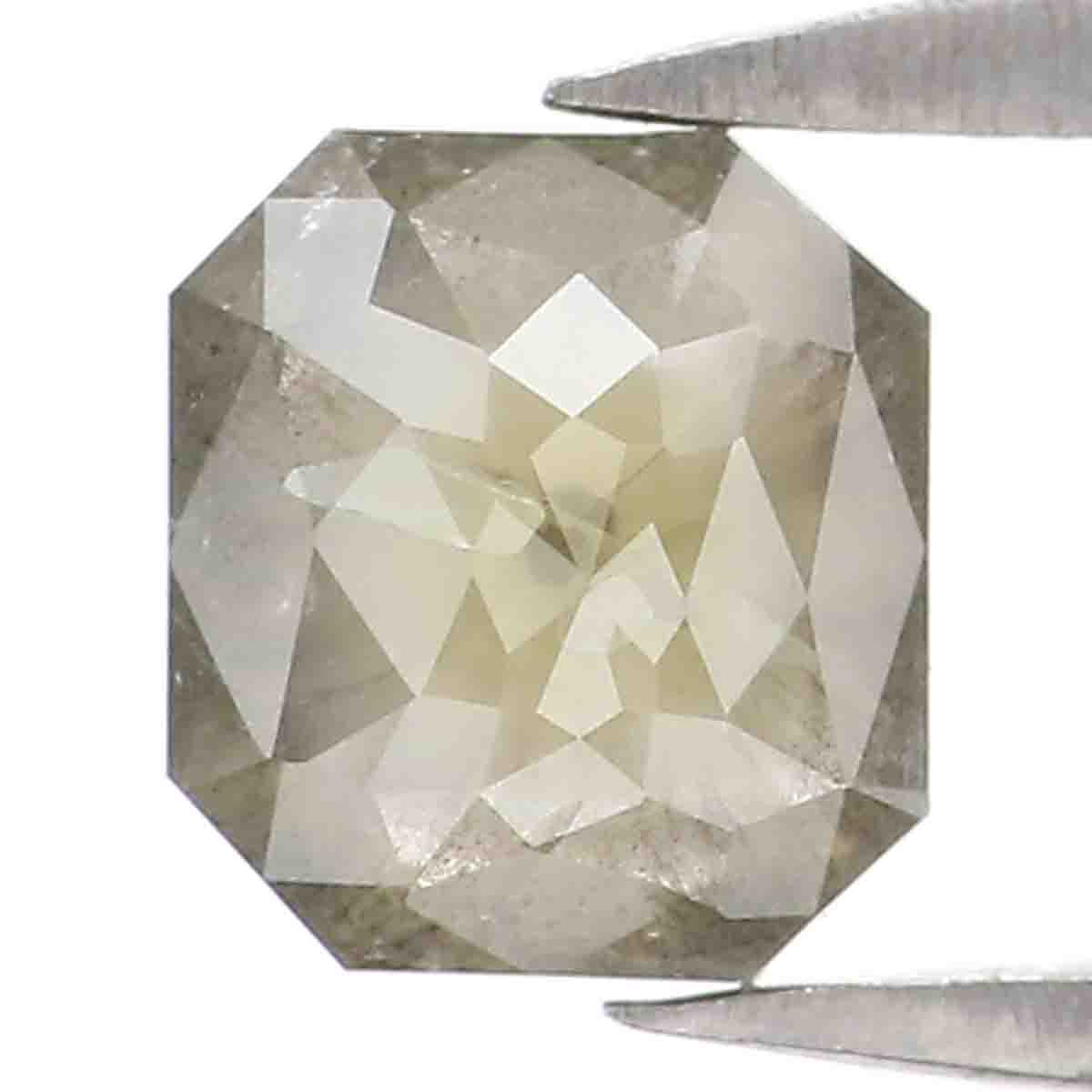 0.68 CT Natural Loose Radiant Shape Diamond Grey Color Radiant Cut Diamond 5.30 MM Natural Loose Grey Color Radiant Rose Cut Diamond LQ7485