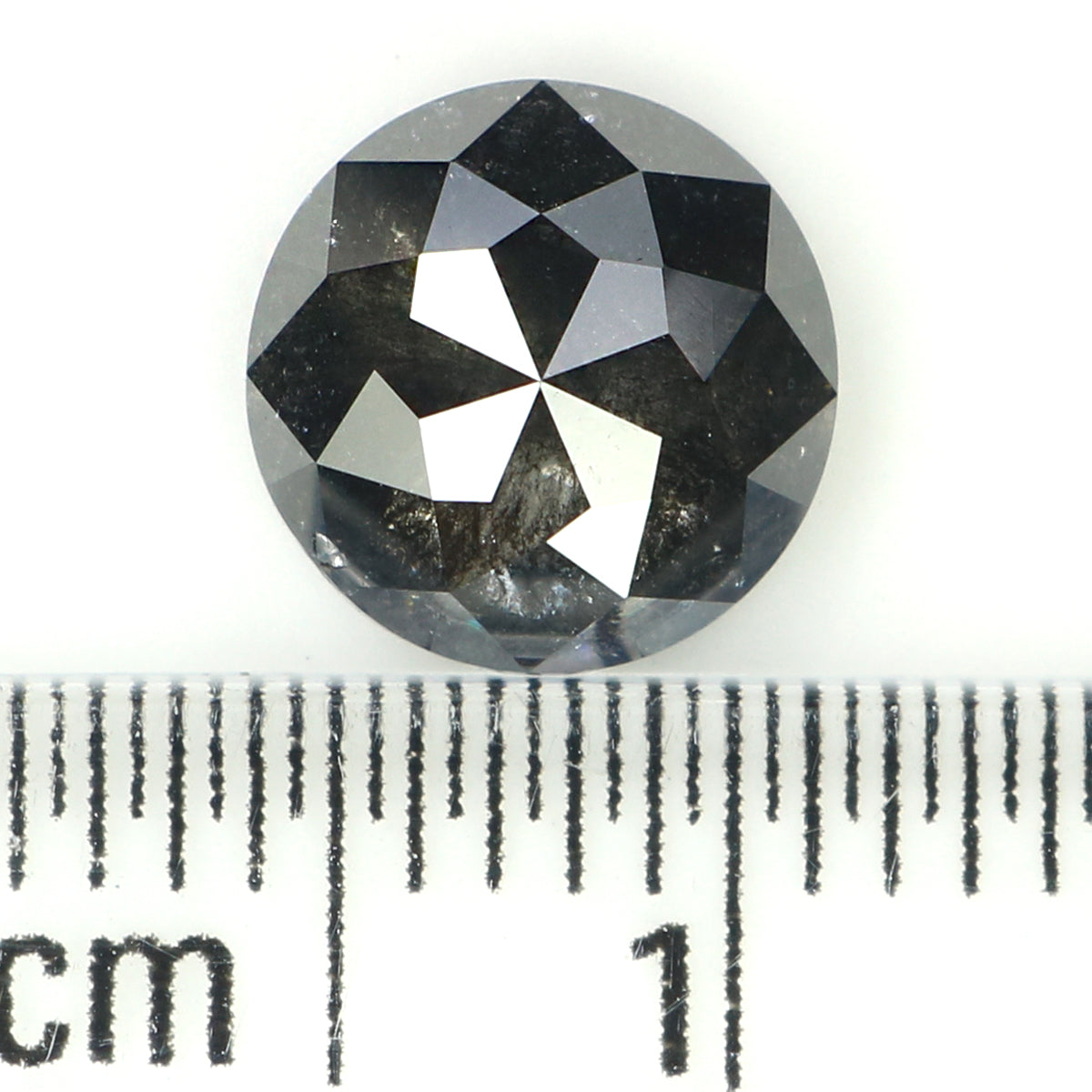 1.86 Ct Natural Loose Round Rose Cut Diamond Black Grey Color Rose Cut Diamond 7.50 MM Natural Loose Salt And Pepper Rose Cut Diamond QL1303