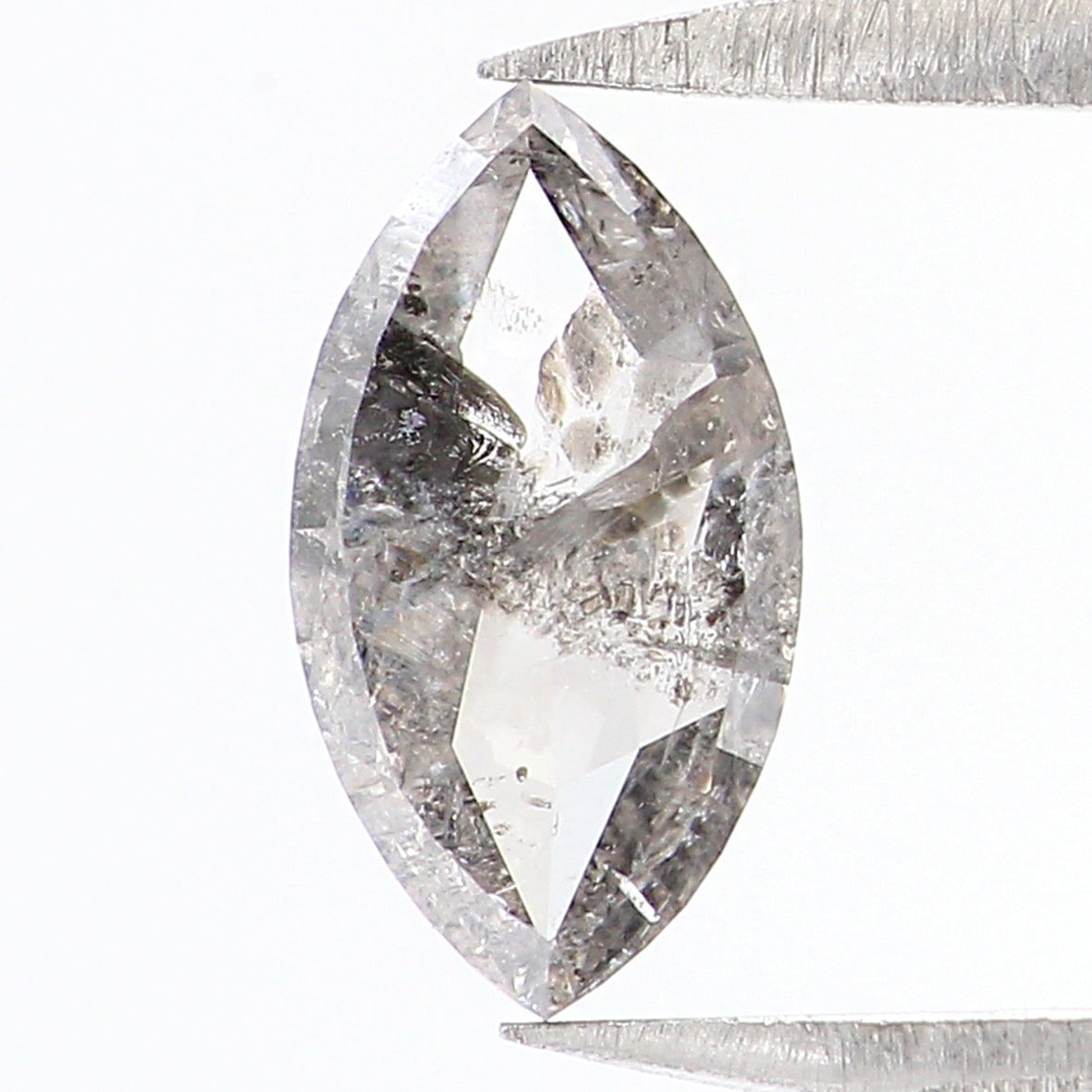 Natural Loose Marquise Salt And Pepper Diamond Black Grey Color 0.48 CT 7.50 MM Marquise Shape Rose Cut Diamond L1524