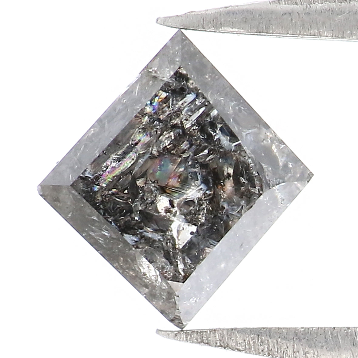 0.88 CT Natural Loose Kite Shape Diamond Salt And Pepper Kite Cut Diamond 7.20 MM Black Grey Color Kite Shape Rose Cut Diamond QL2026