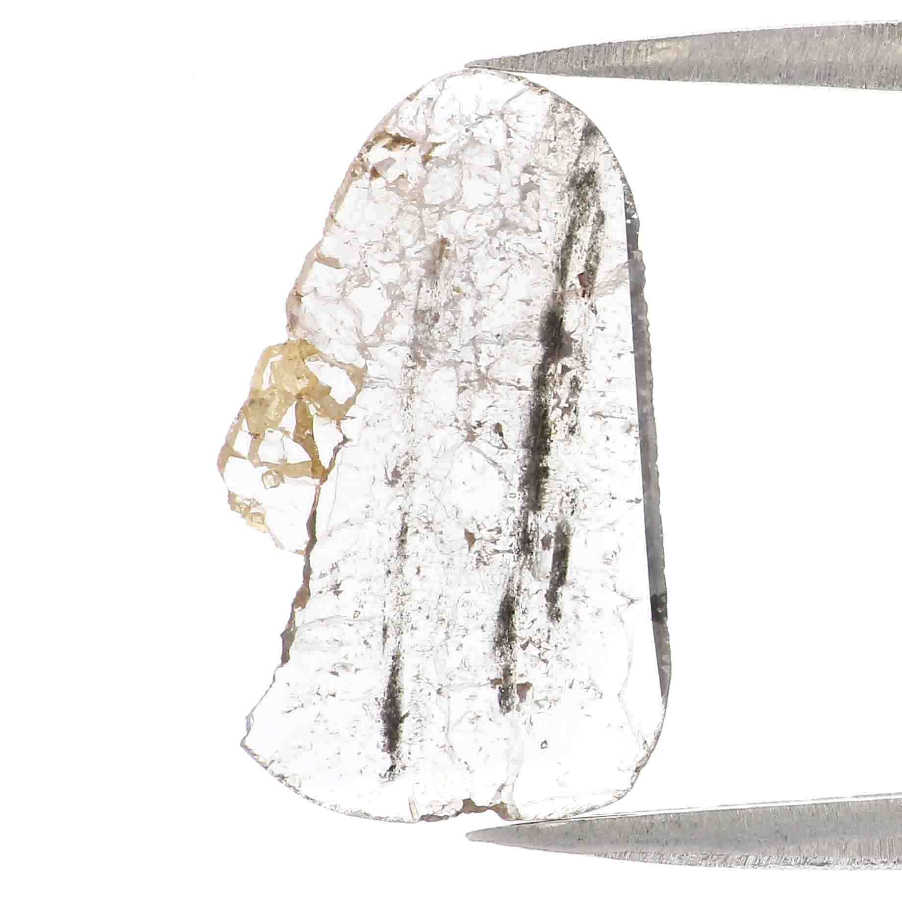 0.91 Ct Natural Loose Slice Shape Diamond Grey Color Slice Cut Diamond 15.75 MM Natural Loose Grey Color Slice Irregular Cut Diamond LQ9774