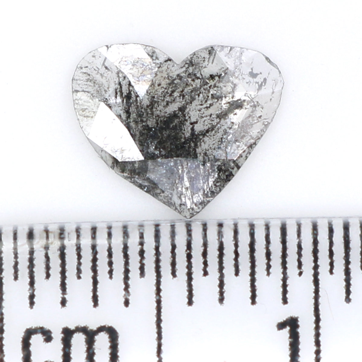 0.27 CT Natural Loose Heart Shape Diamond Salt And Pepper Heart Cut Diamond 5.55 MM Natural Black Grey Color Heart Rose Cut Diamond LQ1635