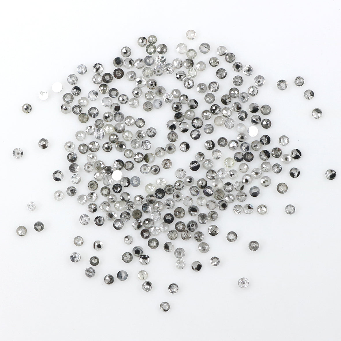 1.22 Ct Natural Loose Round Rose Cut Diamond Salt And Pepper Round Shape Diamond 1.00 MM Natural Black Grey Round Rose Cut Diamond LQ1808