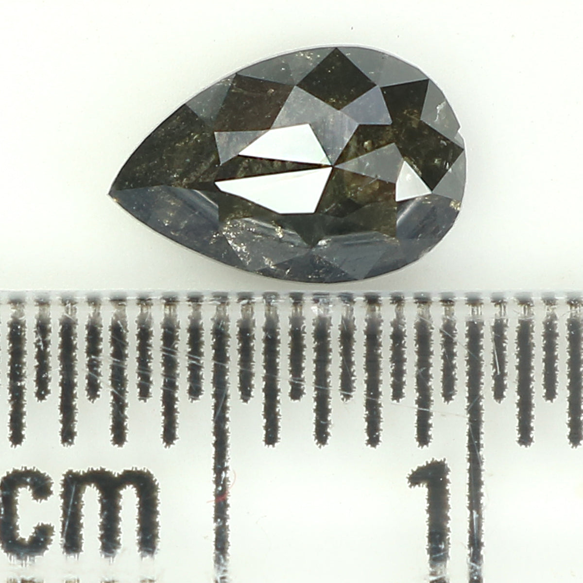 0.73 CT Natural Loose Pear Shape Diamond Salt And Pepper Pear Rose Cut Diamond 7.10 MM Black Grey Color Pear Shape Rose Cut Diamond QL1025