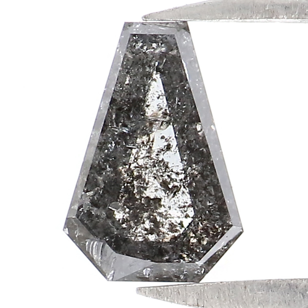 0.47 CT Natural Loose Coffin Shape Diamond Salt And Pepper Coffin Cut Diamond 6.50 MM Black Grey Color Coffin Shape Rose Cut Diamond QL1900