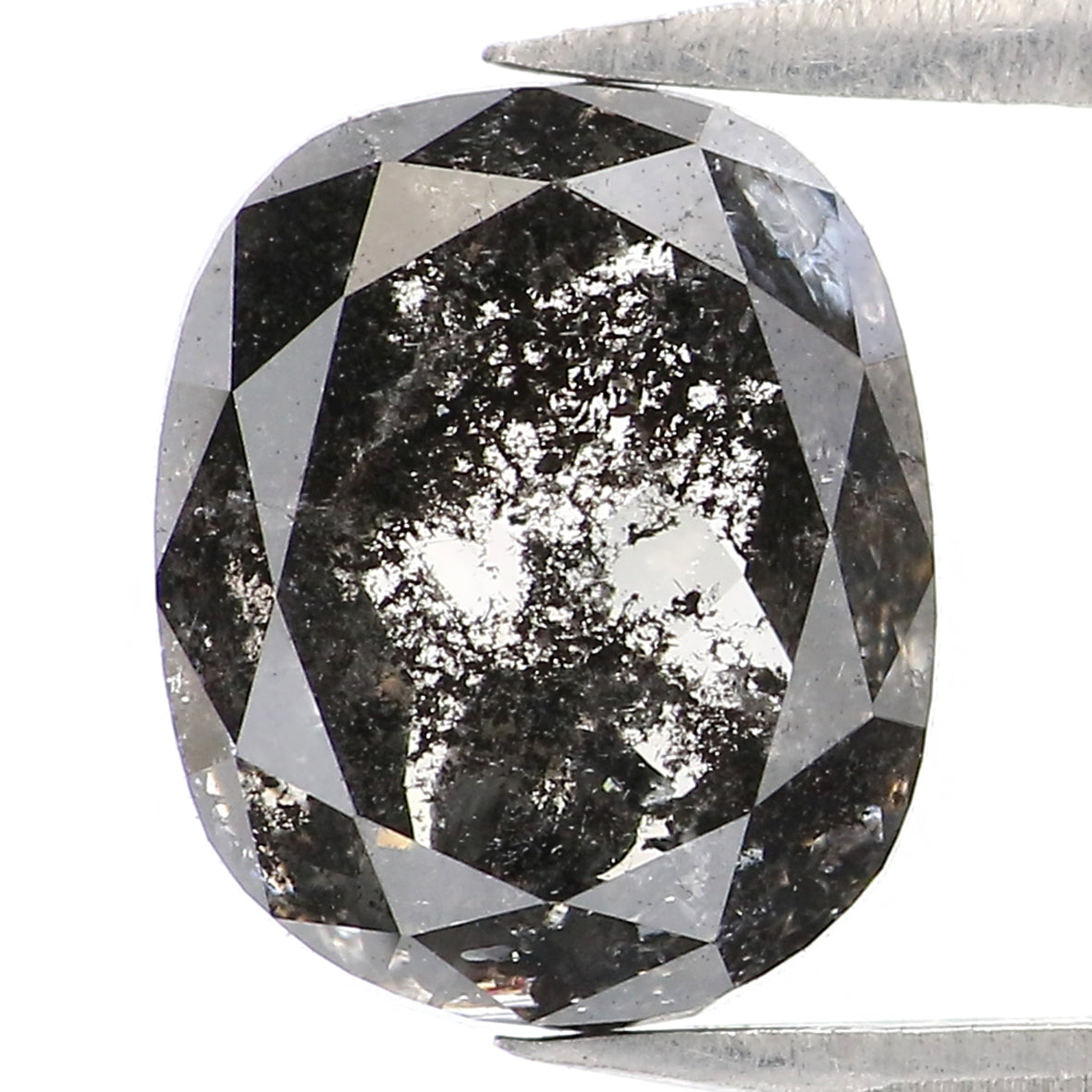 Natural Loose Oval Salt And Pepper Diamond Black Grey Color 2.22 CT 8.74 MM Oval Shape Rose Cut Diamond KDL2070