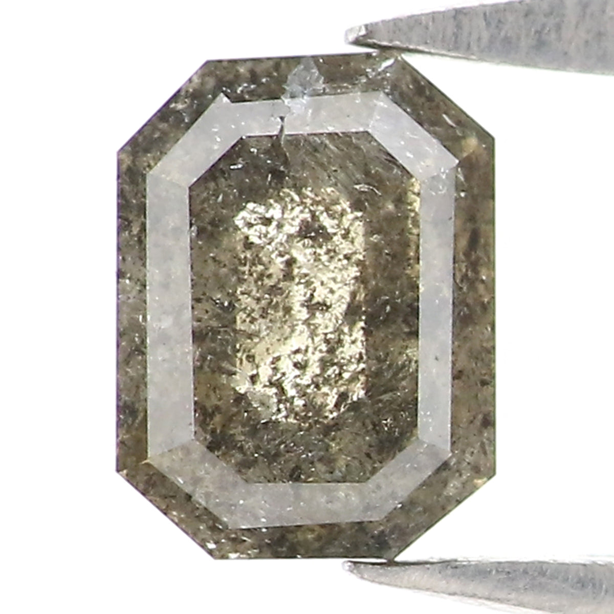 0.33 CT Natural Loose Emerald Shape Diamond Salt And Pepper Emerald Diamond 4.50 MM Natural Black Grey Color Emerald Rose Cut Diamond KQ2589