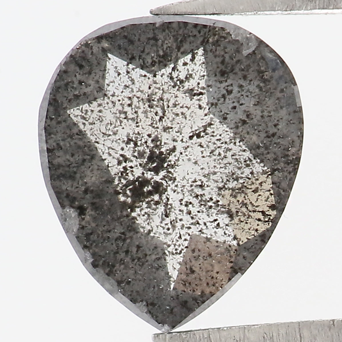 0.39 CT Natural Loose Heart Shape Diamond Salt And Pepper Heart Diamond 5.80 MM Natural Loose Black Grey Color Heart Shape Rose Cut QL1746