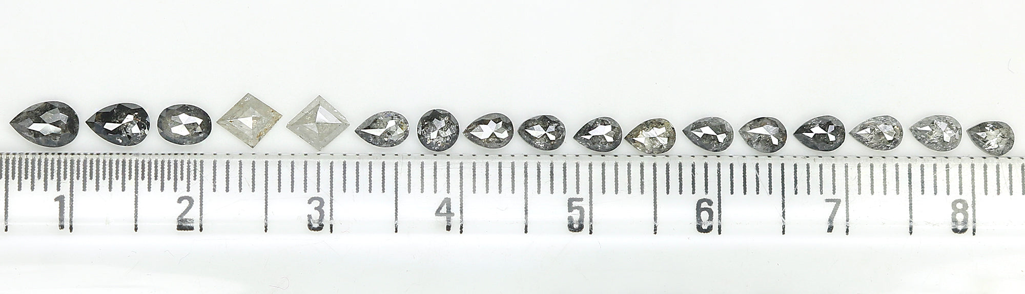 2.67 CT Natural Loose Mix Shape Diamond Salt And Pepper Mix Shape Diamond 3.30 MM Natural Black Grey Color Mix Shape Rose Cut Diamond LQ959
