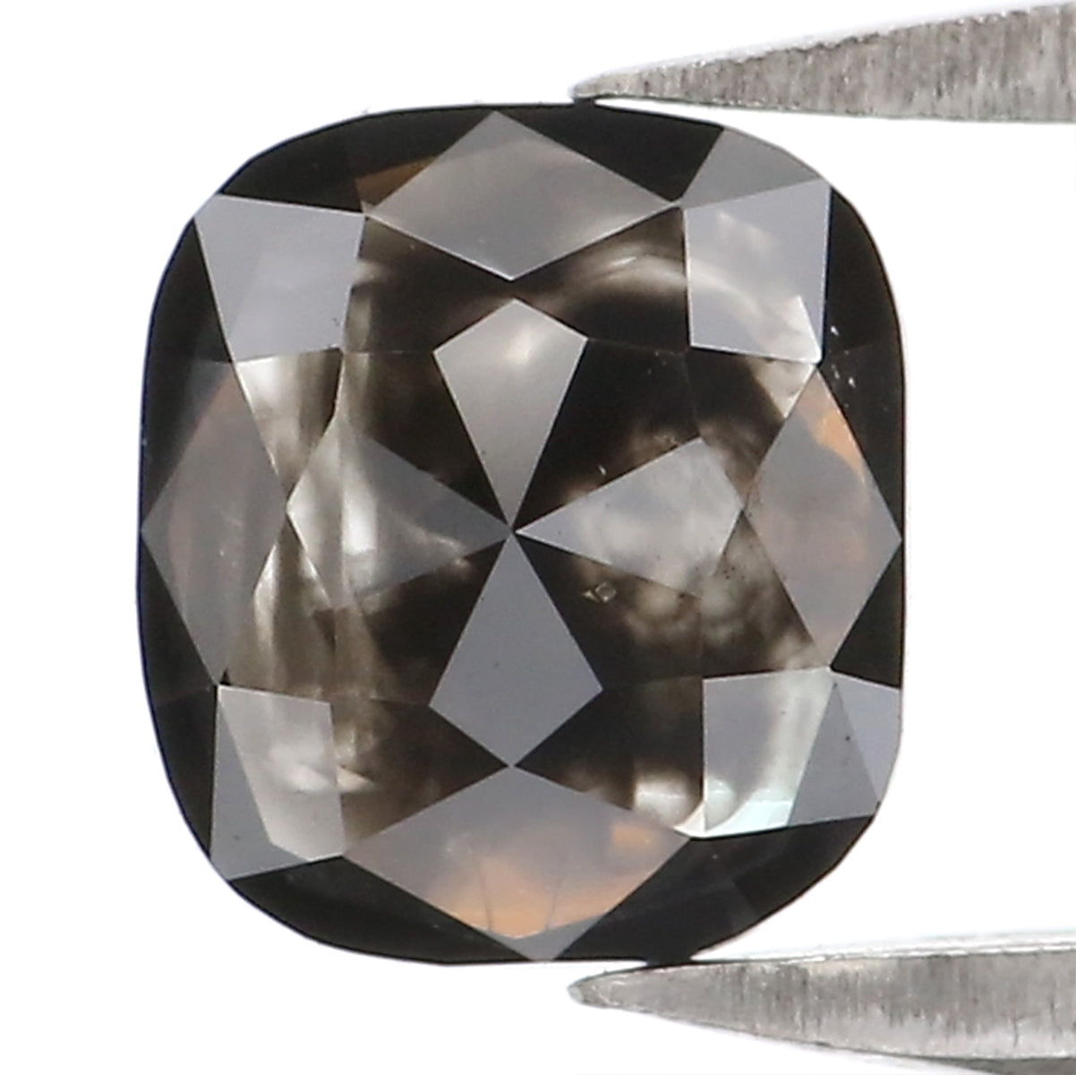 0.75 CT Natural Loose Cushion Shape Diamond Black Color Cushion Diamond 5.80 MM Natural Black Diamond Cushion Shape Rose Cut Diamond KQ2084