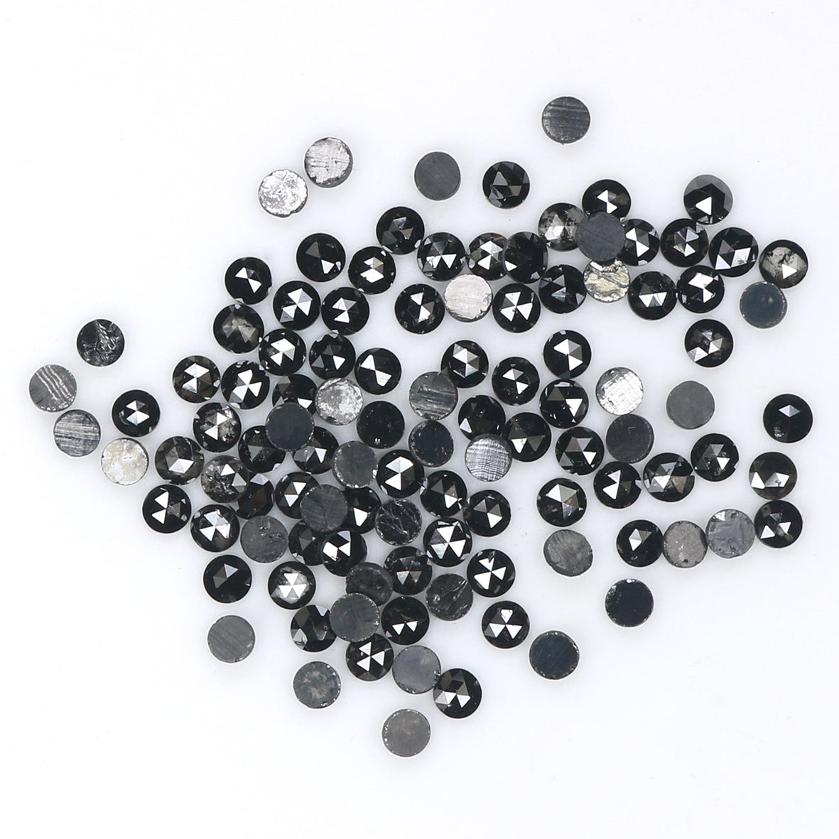 2.54 CT Natural Loose Round Rose Cut Diamond Black Color Round Shape Diamond 1.80 MM Natural Loose Black Color Round Rose Cut Diamond LQ1869