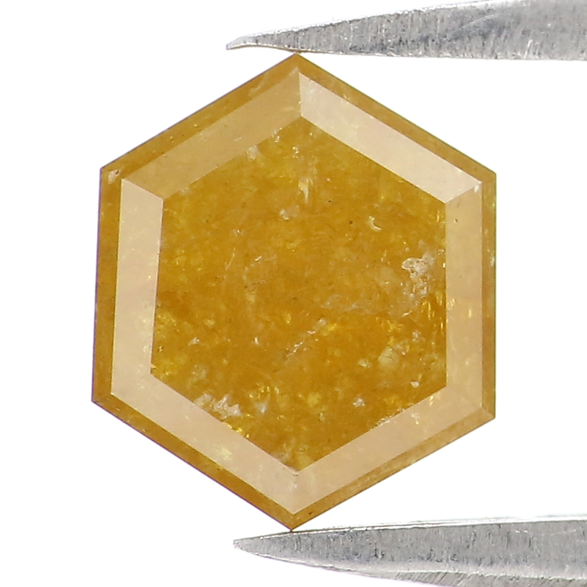 Natural Loose Hexagon Yellow Color Diamond 1.40 CT 7.48 MM Hexagon Shape Rose Cut Diamond L2690