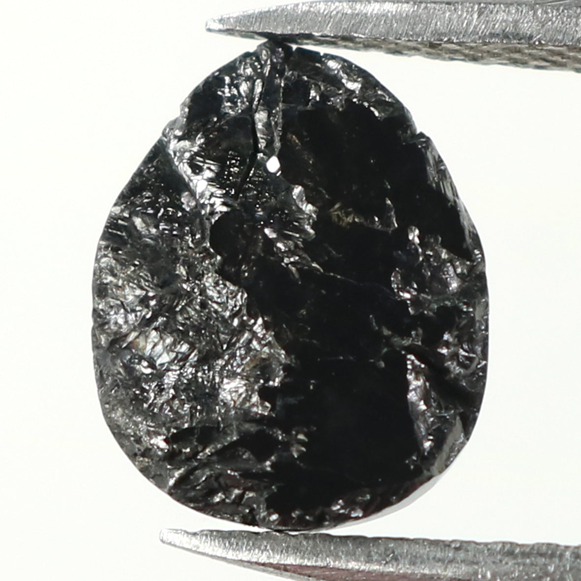 1.89 CT Natural Loose Pear Shape Diamond Black Color Pear Cut Diamond 9.55 MM Natural Loose Black Color Diamond Pear Rose Cut Diamond LQ1730