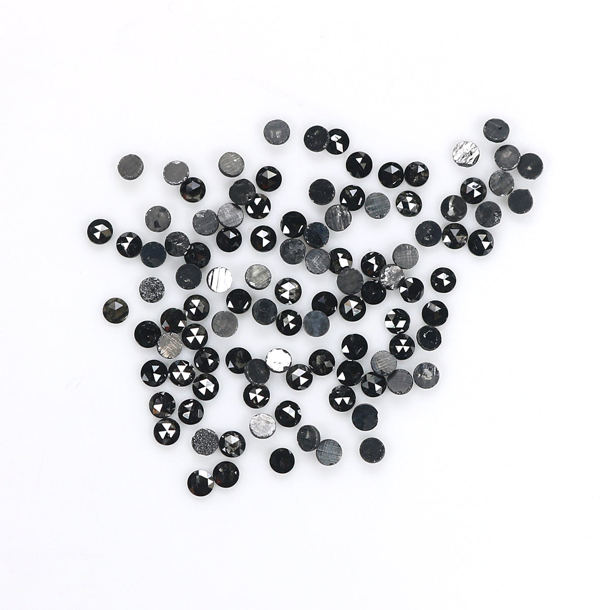 2.61 CT Natural Loose Round Rose Cut Diamond Black Color Round Shape Diamond 1.80 MM Natural Loose Black Color Round Rose Cut Diamond LQ1868