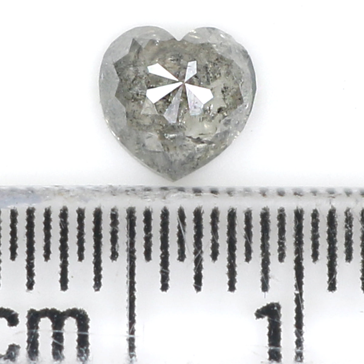0.31 CT Natural Loose Heart Shape Diamond Salt And Pepper Heart Cut Diamond 4.65 MM Natural Black Grey Color Heart Rose Cut Diamond LQ1786