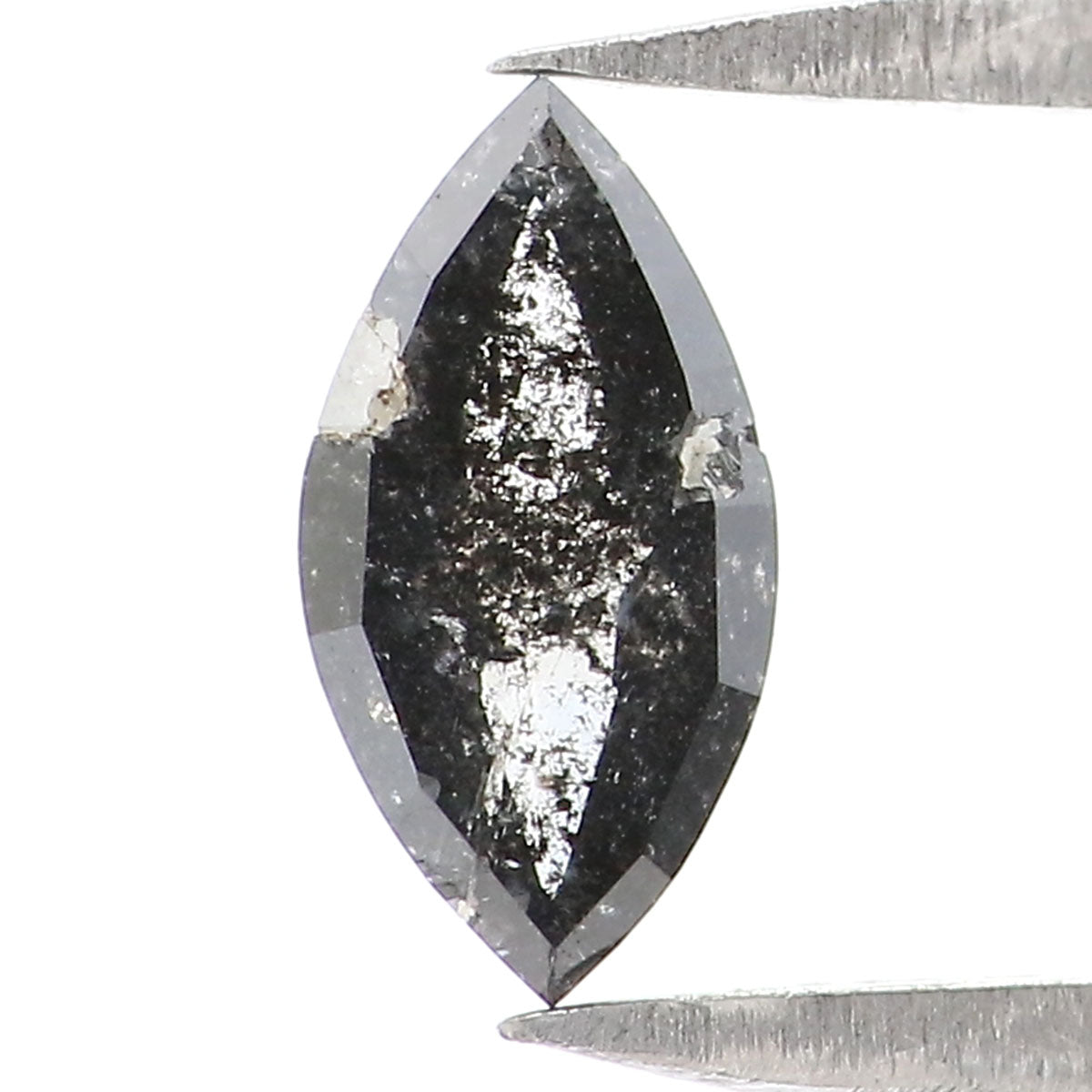 Natural Loose Marquise Salt And Pepper Diamond Black Grey Color 0.39 CT 6.93 MM Marquise Shape Rose Cut Diamond KR2565