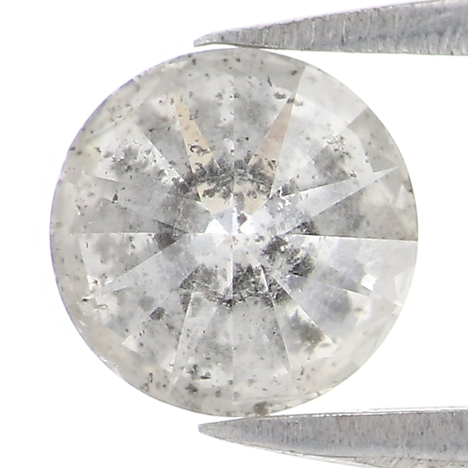 Natural Loose Round Salt And Pepper Diamond Grey Color 1.03 CT 6.07 MM Round Brilliant Cut Diamond L2572