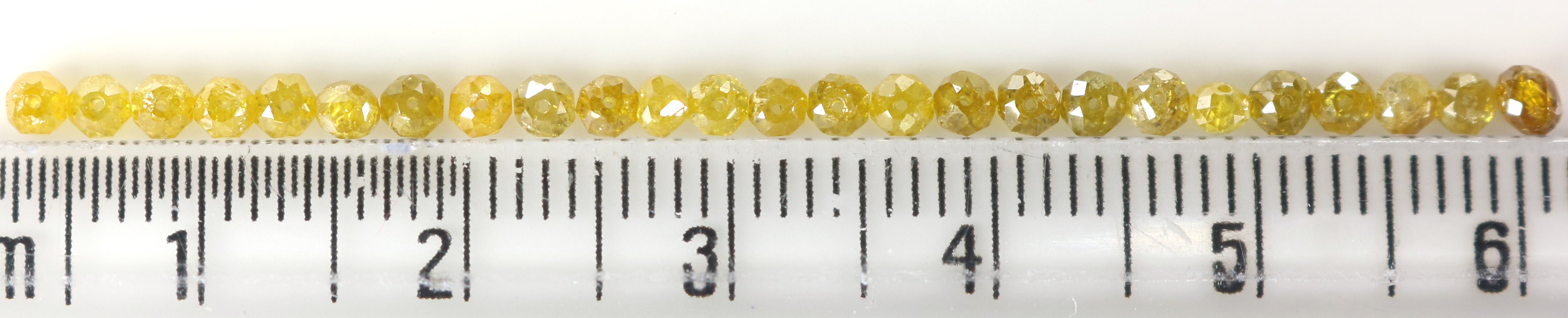 Natural Loose Bead yellow Color Diamond 2.29 CT 2.30 MM Bead Shape Rose Cut Diamond L1706