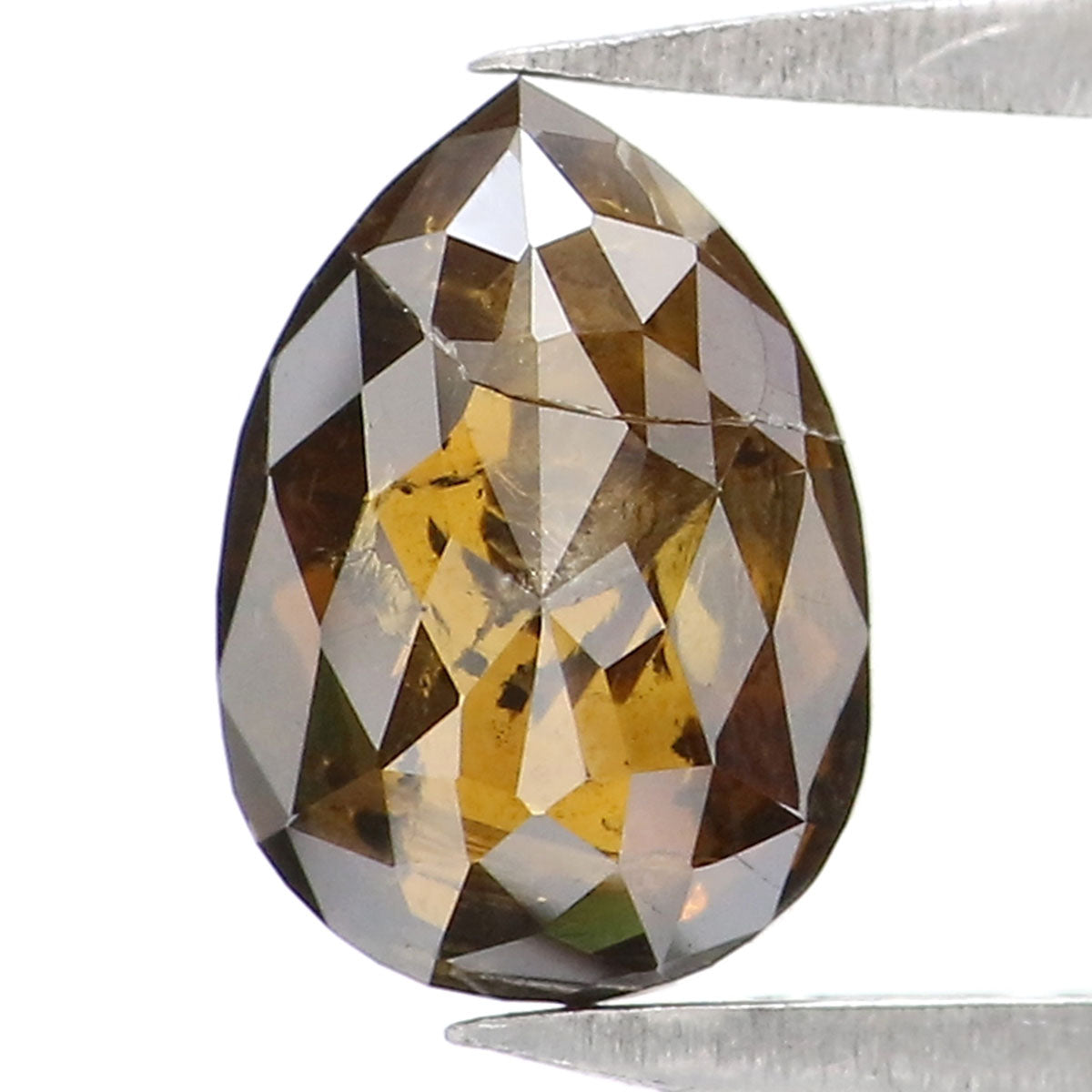 0.90 CT Natural Loose Pear Shape Diamond Brown Color Pear Cut Diamond 7.30 MM Natural Loose Brown Color Diamond Pear Rose Cut Diamond KQ127