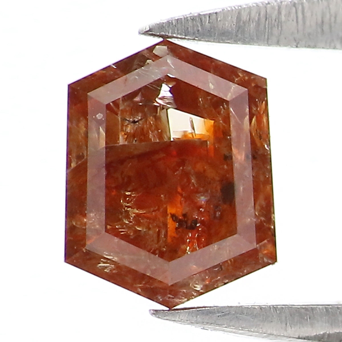 Natural Loose Hexagon Brown Color Diamond 0.46 CT 5.29 MM Hexagon Shape Rose Cut Diamond KDK2594