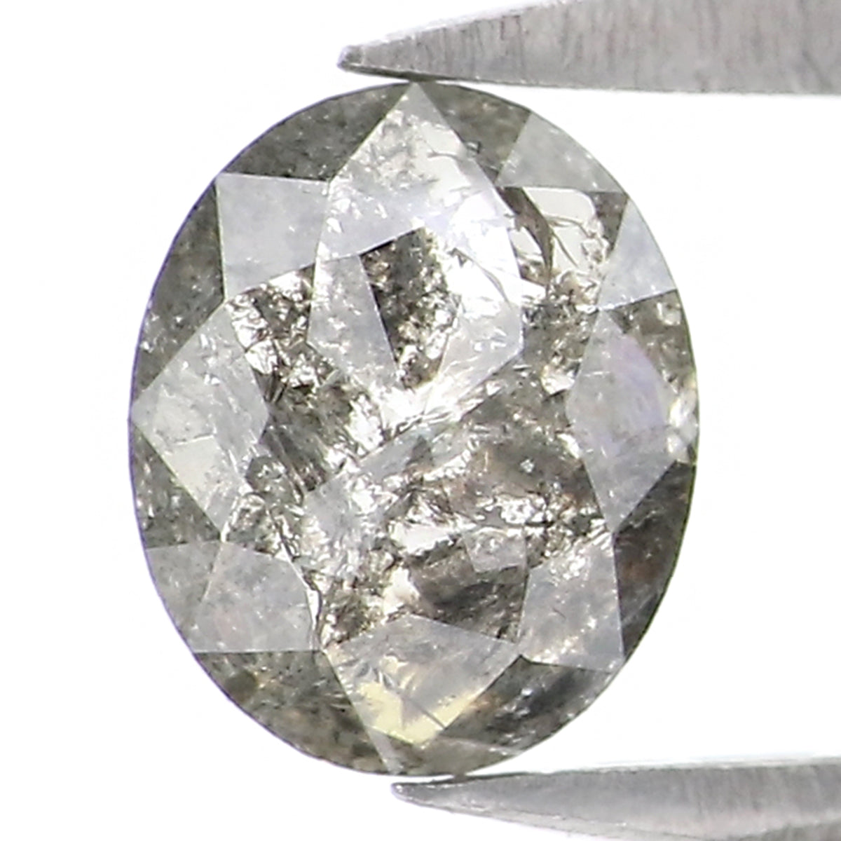 0.55 CT Natural Loose Oval Shape Diamond Salt And Pepper Oval Cut Diamond 5.80 MM Natural Loose Black Grey Color Oval Rose Cut Diamond LQ810