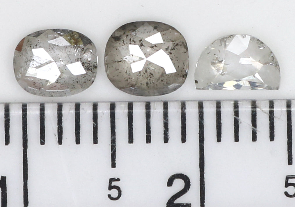 Natural Loose Mix Shape Salt And Pepper Diamond Black Grey Color 0.80 CT 4.80 MM Mix Shape Shape Rose Cut Diamond KDL184