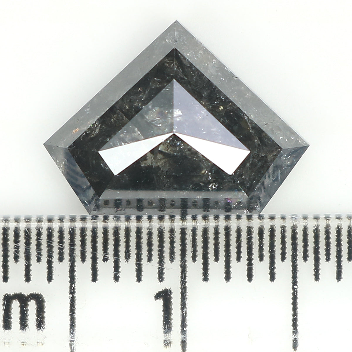 3.47 CT Natural Loose Shield Diamond Black Grey Color Diamond 8.75 MM Natural Loose Diamond Salt And Pepper Shield Rose Cut Diamond QL962