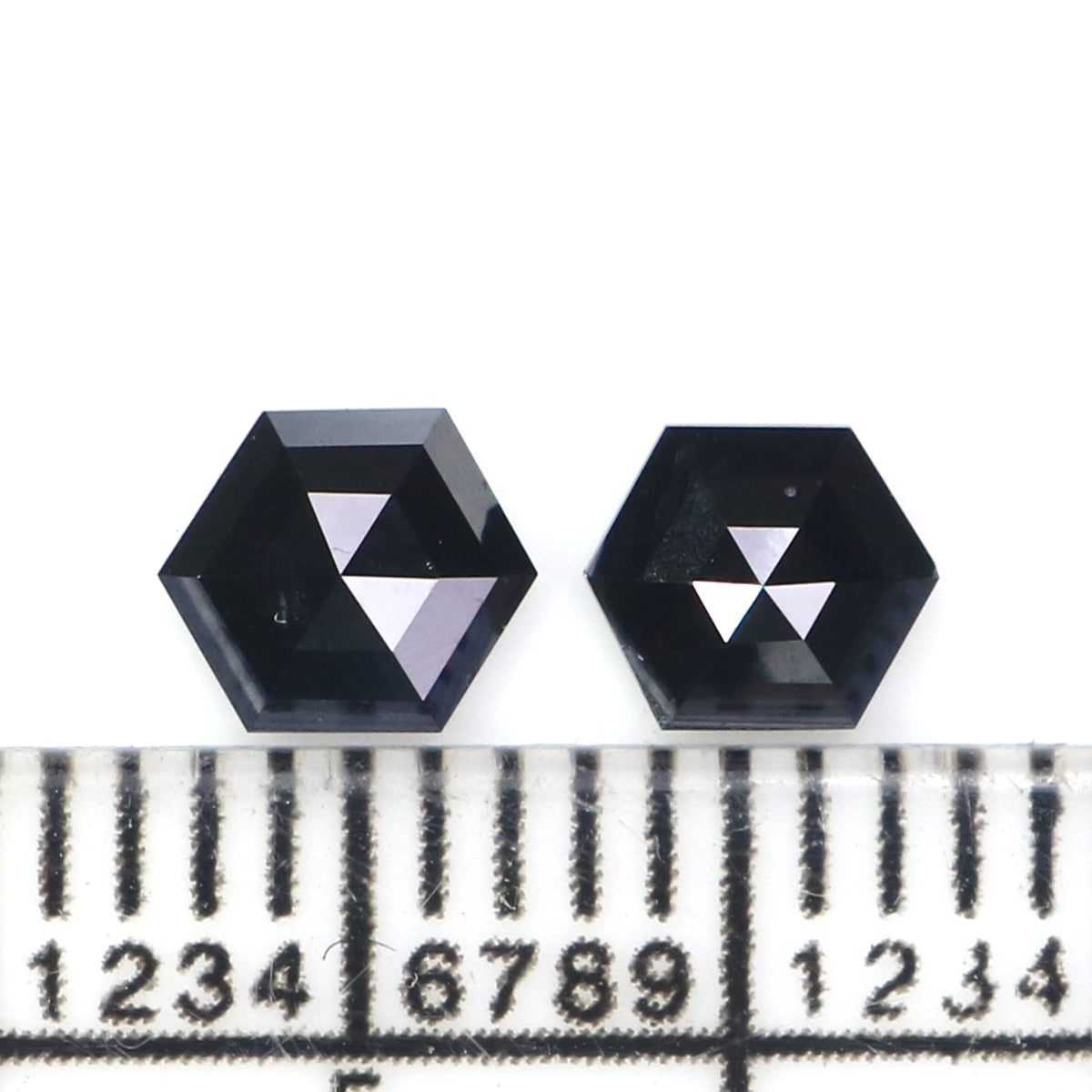 Natural Loose Hexagon Diamond, Hexagon Black Color Diamond, Natural Loose Diamond, Hexagon Rose Cut Diamond 0.58 CT Hexagon Shape KDK2629