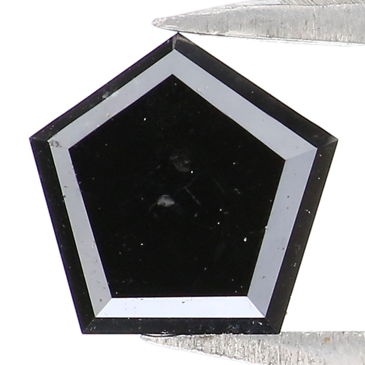 0.97 Ct Natural Loose Pentagon Shape Diamond Black Color Pentagon Diamond 6.30 MM Natural Loose Black Color Pentagon Rose Cut Diamond LQ9613