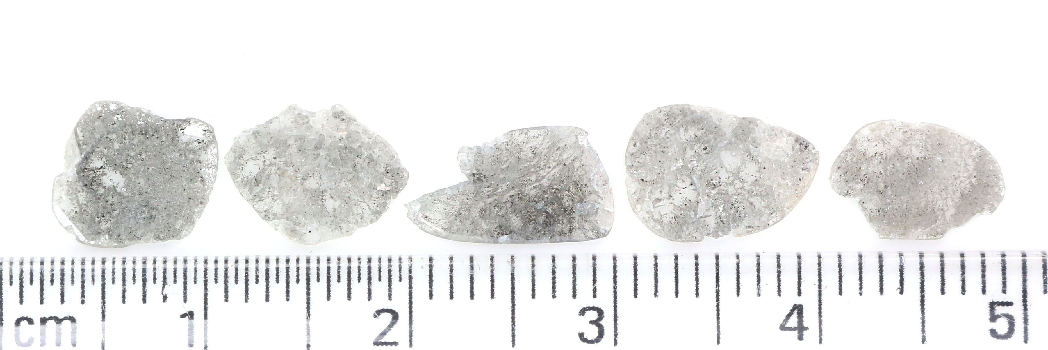 1.55 Ct Natural Loose Slice Shape Diamond Salt And Pepper Slice Cut Diamond 8.60 MM Natural Black Grey Color Irregular Cut Diamond LQ5160